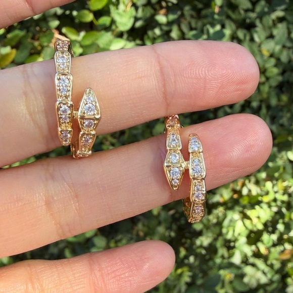 Anthropologie Jewelry - Elegant Blue and Gold Hoop Earrings